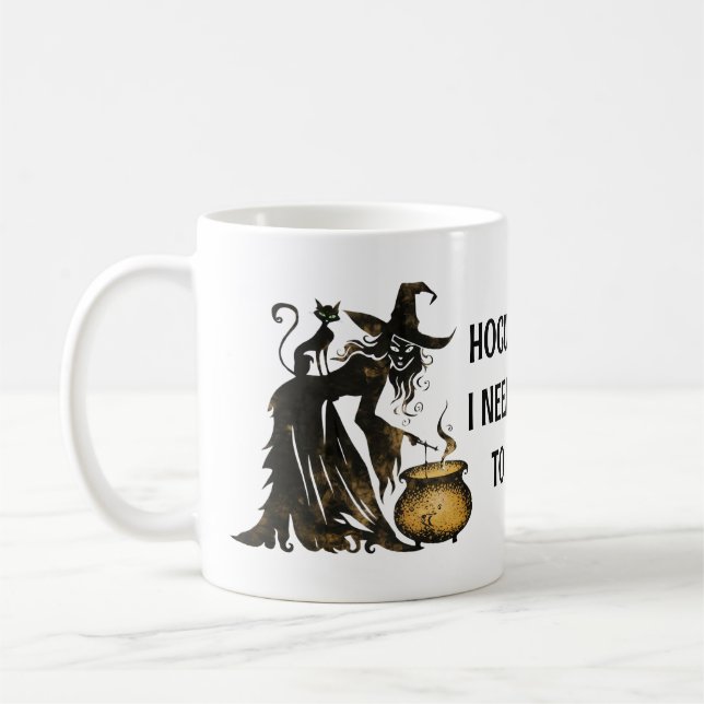 Hexe und Katze Kaffeetasse (Links)