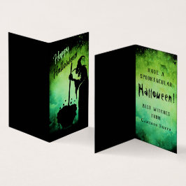 Hexe und Kessel Halloween-Klassenraum Mini-Karte Visitenkarten