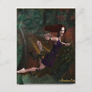 Hexe und Mond Postkarte