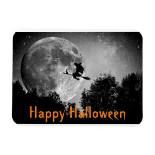 Hexe und MondHalloween Magnet