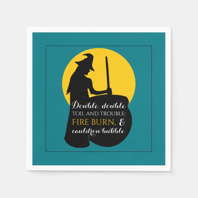Hexe und Mondmagie Zauber Napkin Serviette (Vorderseite)