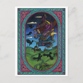 Hexe und Raben Postkarte