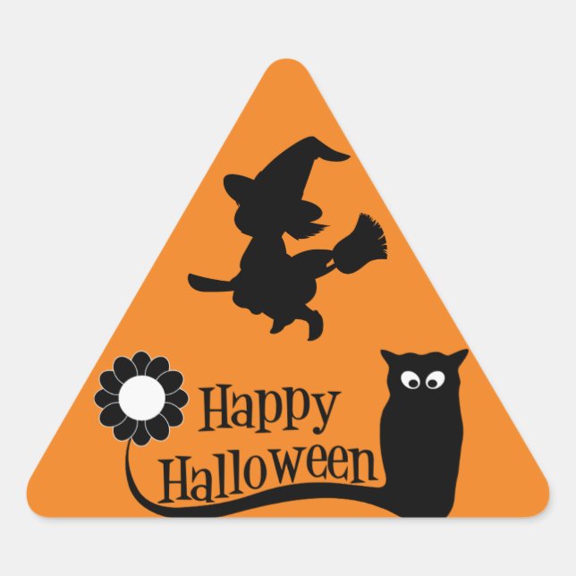Hexe und Schale Dreieckiger Aufkleber (Vorderseite)