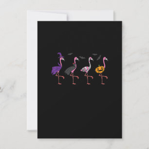 Hexe Vampire Pumpkin Flamingo Bird Halloween Cost Einladung