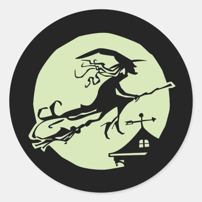 Hexe Vane Moon Runder Aufkleber (Vorderseite)