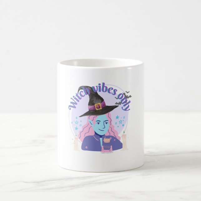 Hexe Vibes nur ästhetische Halloween-Tasse Kaffeetasse (Mittel)