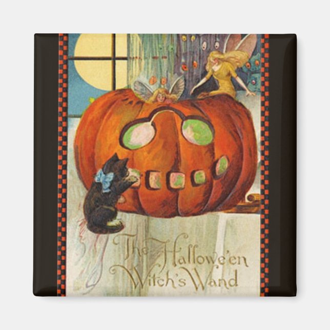 Hexe-Wand Halloween Magnet (Vorne)