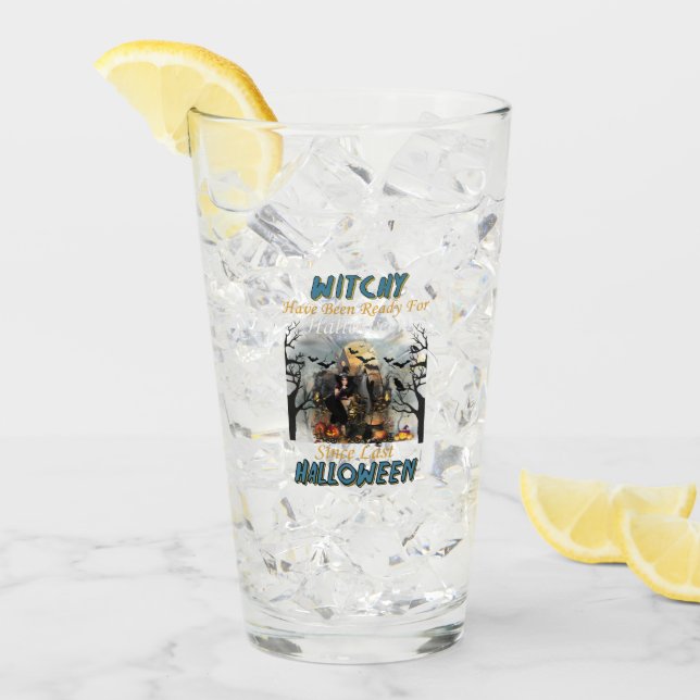 Hexe war zu Halloween fertig Glas (Vorderseite Ice)