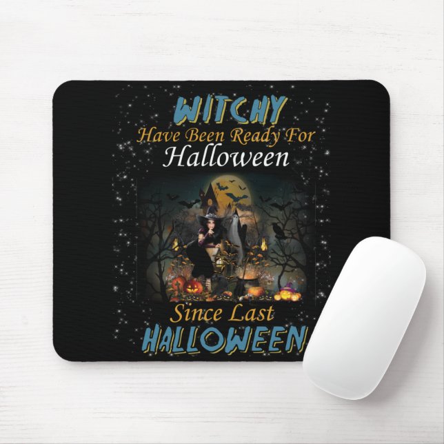 Hexe war zu Halloween fertig Mousepad (Mit Mouse)