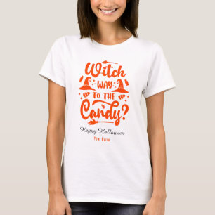 Hexe, warum die Candy bearbeitbaren Farbe Hallowee T-Shirt