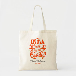 Hexe, warum die Candy bearbeitbaren Farbe Hallowee Tragetasche