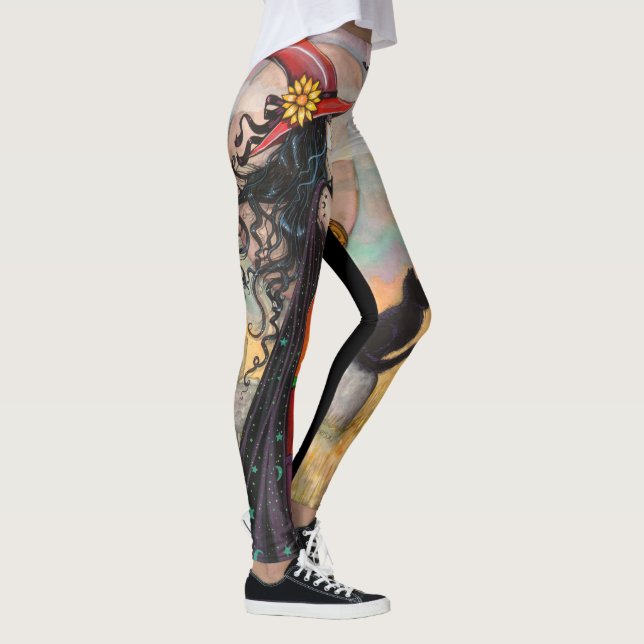 Hexe Way Halloween Fantasy Art Leggings (Rechts)