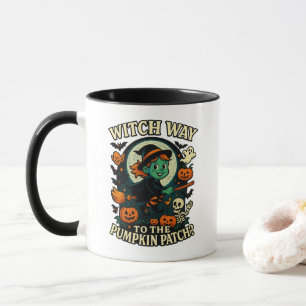 Hexe Weg zum Pumpkin Patch? Halloween Tasse
