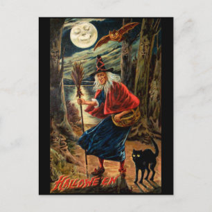 Hexe zu Halloween Night Postkarte
