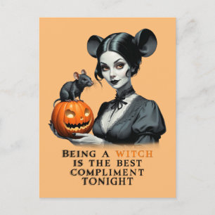 Hexe zu sein ist das beste Kompliment heute Abend. Postkarte
