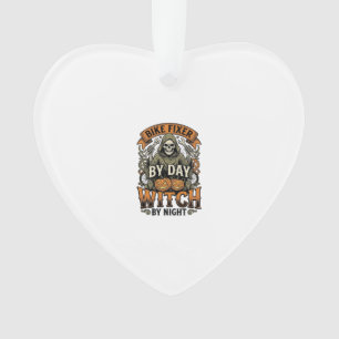 Hexe zur Fahrradreparatur Vintage Halloween-Fahrra Ornament