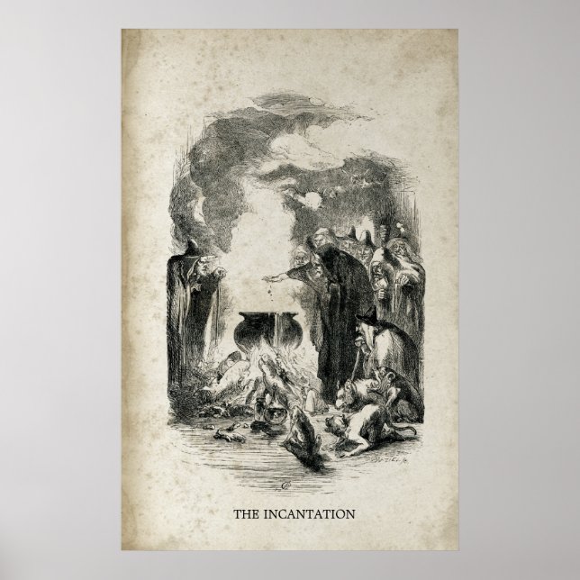 Hexen Alte Halloween Hexe Cauldron Inkantation Poster (Vorne)