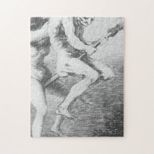 Hexen auf einem Broomstick von Francisco Goya Puzzle