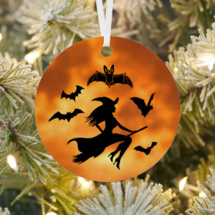 Hexen Bats Moon Ornament Aus Metall
