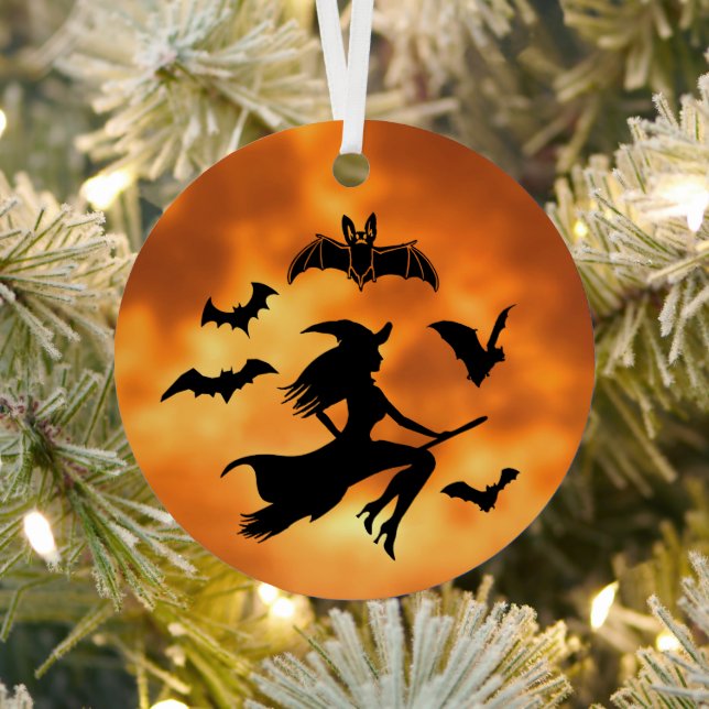 Hexen Bats Moon Ornament Aus Metall (InSitu)