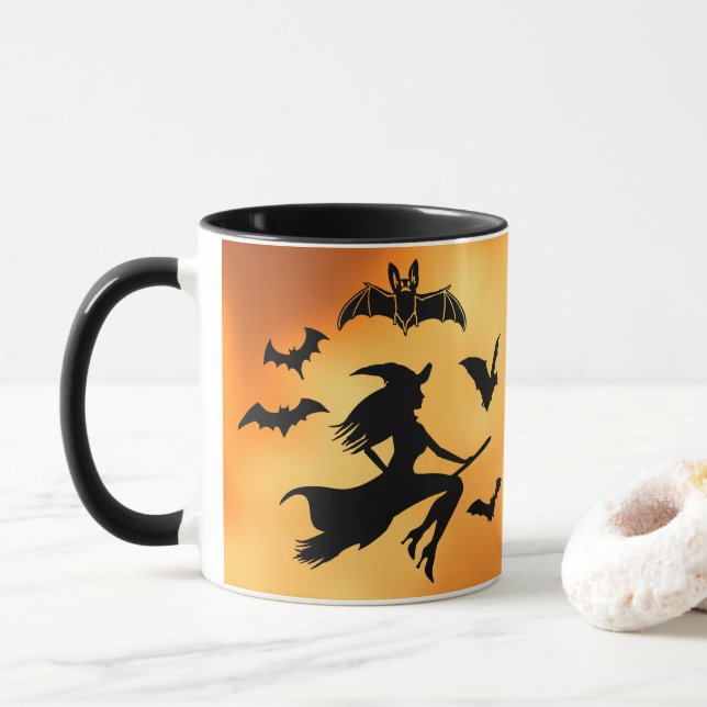 Hexen Bats Moon Tasse (Mit Donut)