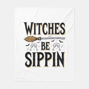 Hexen Be Sippin Vintage Halloween Getränk Shirt_1 Fleecedecke