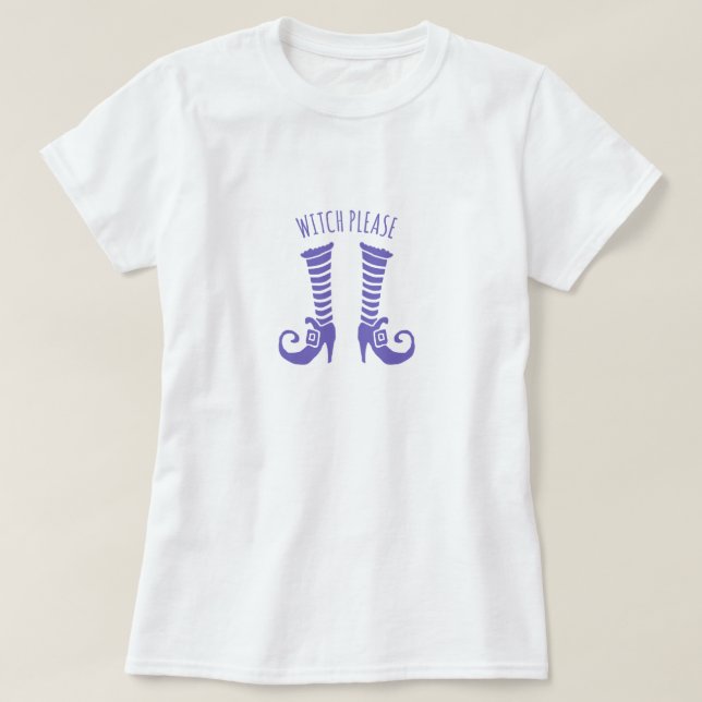 Hexen, bitte Damen Basic T-Shirt Halloween (Design vorne)