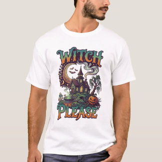 Hexen Bitte Gruselhaus Halbmondkessel  T-Shirt
