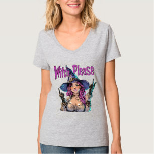 Hexen, bitte Halloween Grafik T-Shirt – Lustig