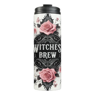 Hexen-Bräu Gothic-Blumendesign Thermosbecher
