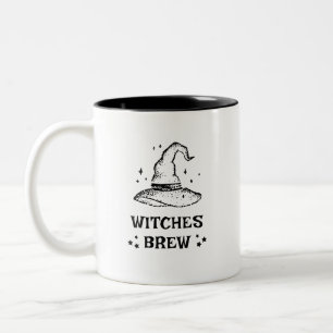 Hexen Brew Black und White Hexenhut Halloween Zweifarbige Tasse