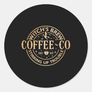 Hexen Brew Coffee Co Halloween Hexenkaffee Liebe Runder Aufkleber