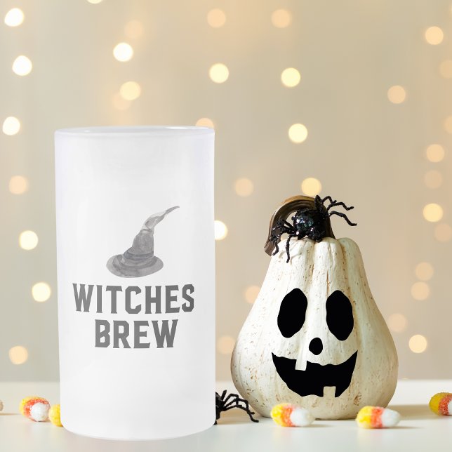 Hexen Brew | Frohe Halloween | Hexenhut Mattglas Bierglas (Von Creator hochgeladen)