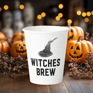 Hexen Brew   Frohe Halloween   Hexenhut Pappbecher