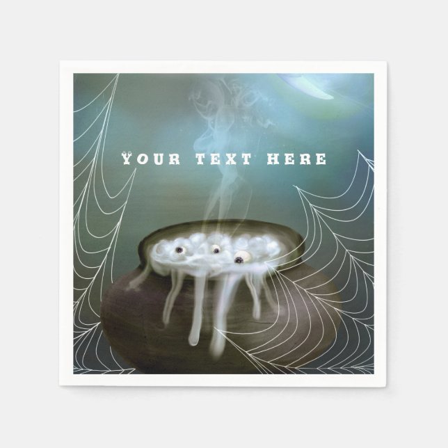 Hexen Brew Ghosted Halloween-Party Cauldron Serviette (Vorderseite)