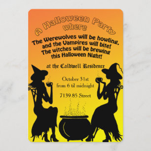 Hexen Brew-Halloween-Party Einladung
