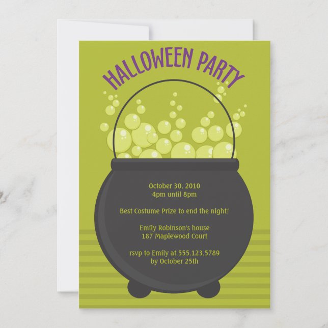 Hexen Brew-Halloween-Party Einladung (Vorderseite)