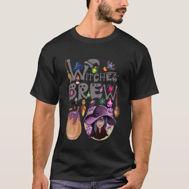 Hexen Brew Halloween T-Shirt (Vorderseite)