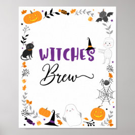 Hexen Brew Spooktacular Halloween-Party Sign Poster