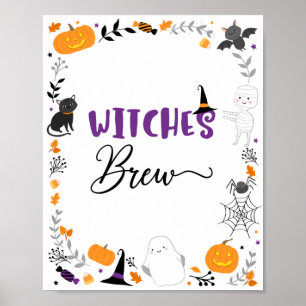 Hexen Brew Spooktacular Halloween-Party Sign Poster
