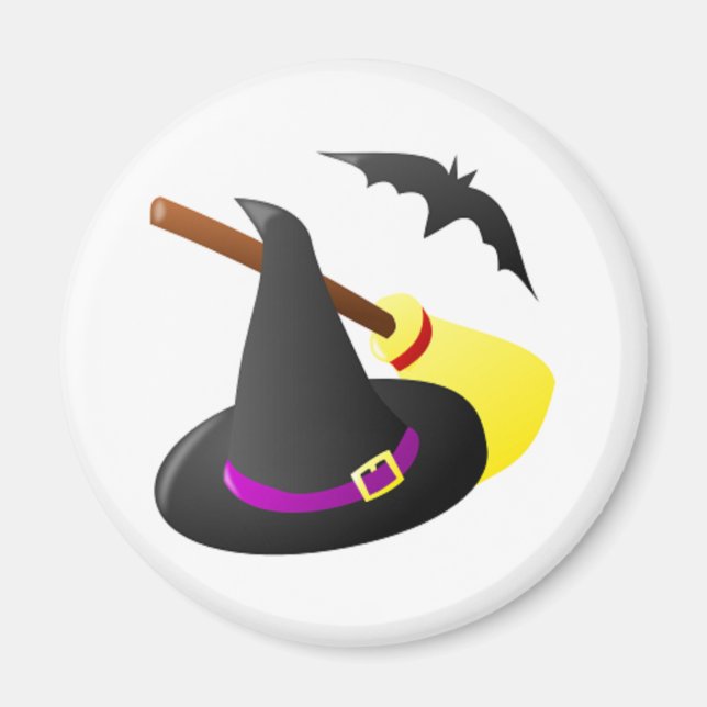 Hexen Broom und Hut Magnet (Vorne)