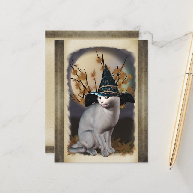 Hexen Cat Postcard Postkarte (Vorderseite/Rückseite Beispiel)