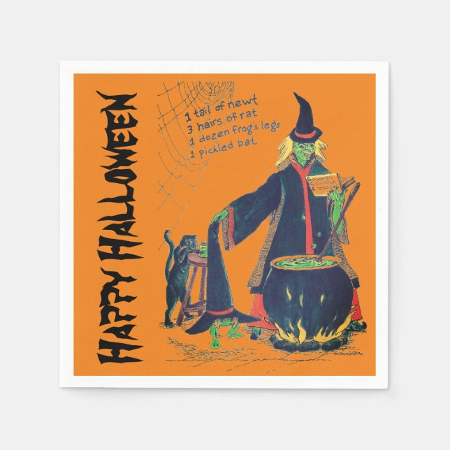 Hexen Cauldron Brew Halloween Napkins Serviette (Vorderseite)