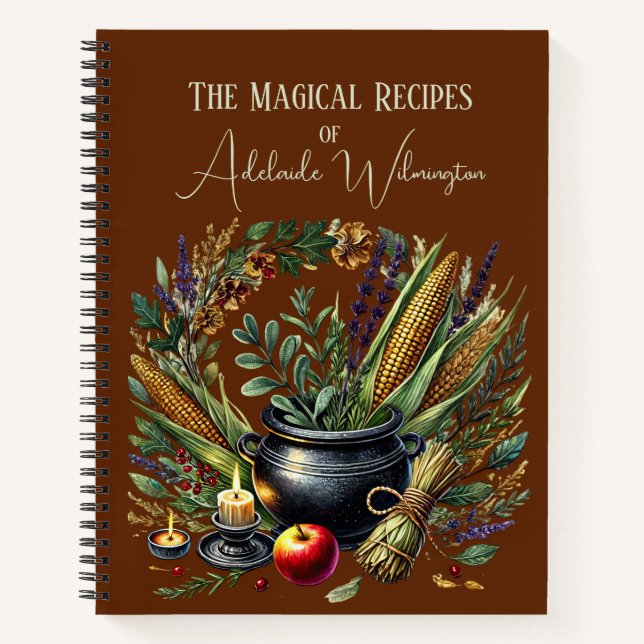 Hexen Cauldron Rezepte Personalisiert Notizbuch (Vorderseite)