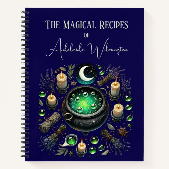 Hexen Cauldron Rezepte Personalisiert Notizbuch (Vorderseite)