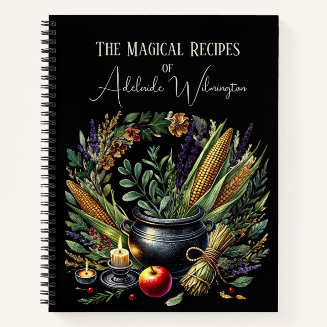 Hexen Cauldron Rezepte Personalisiert Notizbuch (Vorderseite)