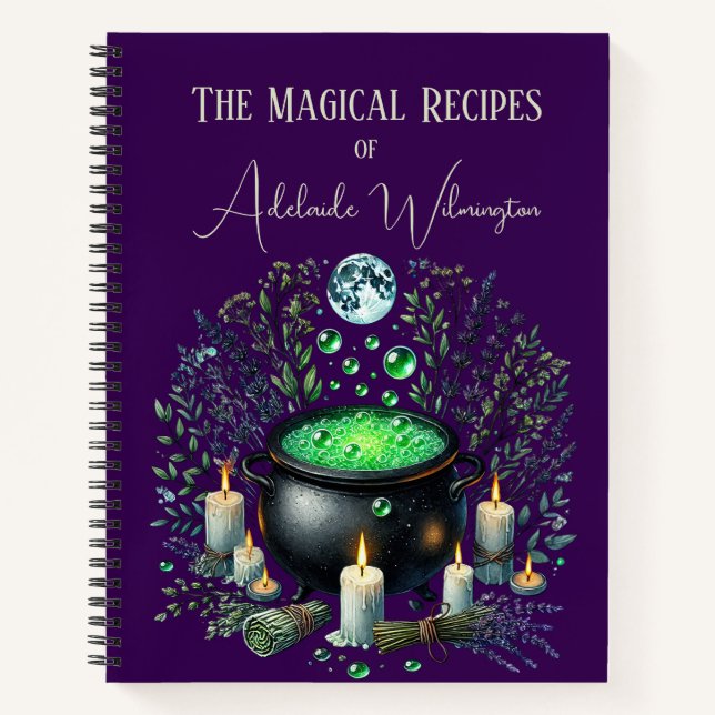 Hexen Cauldron Rezepte Personalisiert Notizbuch (Vorderseite)