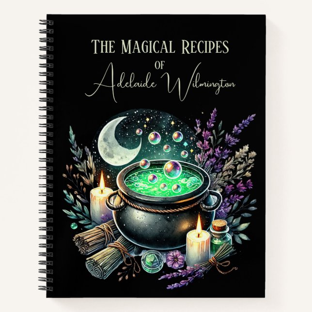 Hexen Cauldron Rezepte Personalisiert Notizbuch (Vorderseite)