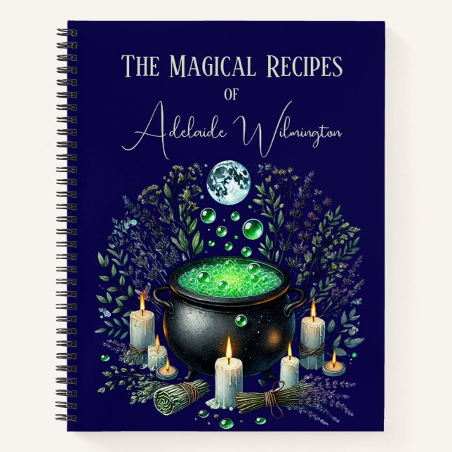 Hexen Cauldron Rezepte Personalisiert Notizbuch (Vorderseite)