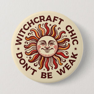 Hexen-Chick - Ein Vintage-Sonnendesign für Hexen Button